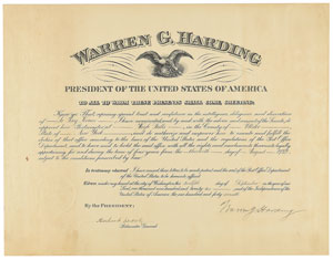 Warren G. Harding DS