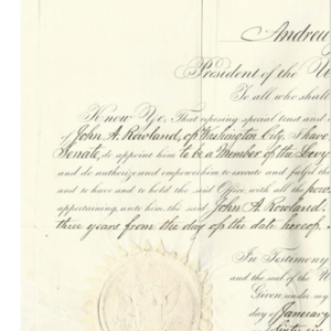 Andrew Johnson Doc Signed as President