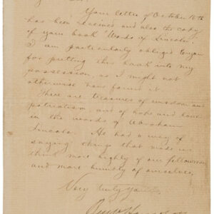 Benjamin Harrison letter-`