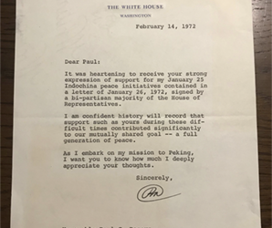 261 Nixon Letter as President Peking