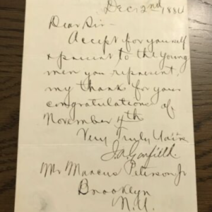 James A. Garfield Letter Signed as President-Elect